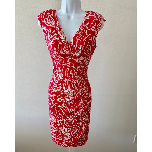 Lauren Ralph Lauren Dresses & Skirts - Lauren Ralph Lauren Dress 4 Ruched Sheath Floral Abstract Quiet Luxury Resort